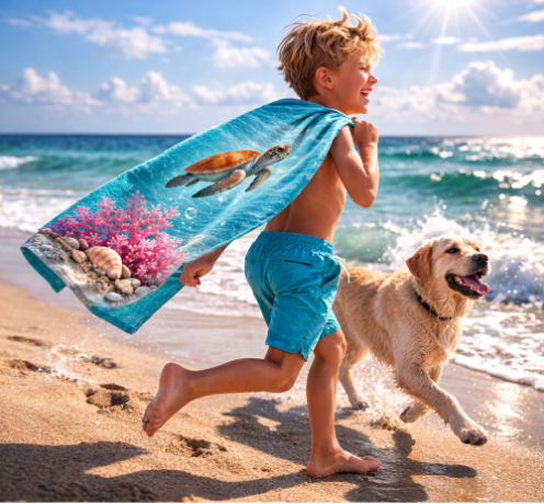 Tropical Sea Turtles Paradise - Beach Towel