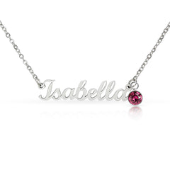 The Diamond - Custom Name Necklace with Birthstone