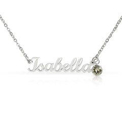 The Diamond - Custom Name Necklace with Birthstone