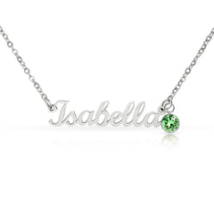 The Diamond - Custom Name Necklace with Birthstone
