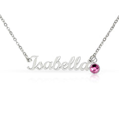 The Diamond - Custom Name Necklace with Birthstone