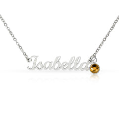 The Diamond - Custom Name Necklace with Birthstone
