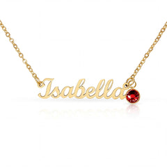 The Diamond - Custom Name Necklace with Birthstone