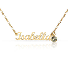 My Only Love - Custom Name Necklace with Birthstone