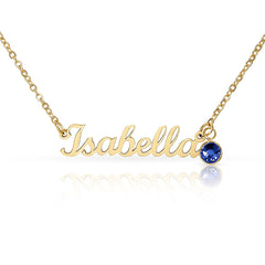The Diamond - Custom Name Necklace with Birthstone