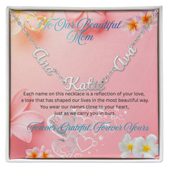 Custom Names Necklace for Mom – Multiple Name Pendant, Meaningful Mother's Day Gift