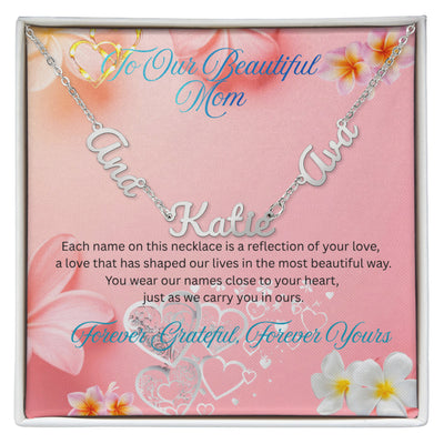 Custom Names Necklace for Mom – Multiple Name Pendant, Meaningful Mother's Day Gift