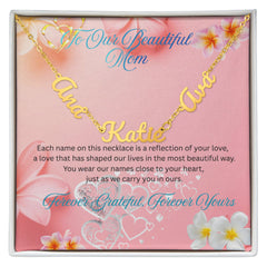 Custom Names Necklace for Mom – Multiple Name Pendant, Meaningful Mother's Day Gift