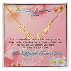 Custom Names Necklace for Mom – Multiple Name Pendant, Meaningful Mother's Day Gift