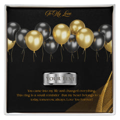 To My Love - Engraved Men's Ring (For Husband, Boyfriend)