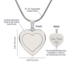 You Are My Heart - Engraved Heart Necklace