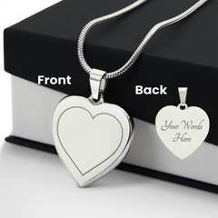 You Are My Heart - Engraved Heart Necklace