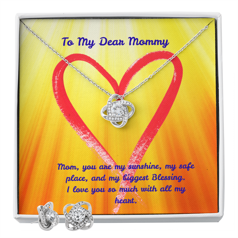 You Are My Sunshine - Love Knot Necklace & Earring Set