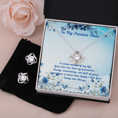 Precious Mom - Love Knot Necklace & Earring Set (for Mom)