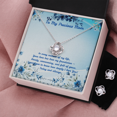 Precious Mom - Love Knot Necklace & Earring Set (for Mom)