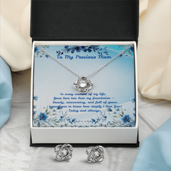 Precious Mom - Love Knot Necklace & Earring Set (for Mom)