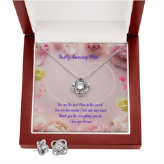 Amazing Mom - Love Knot Necklace & Earring Set (for Mom)