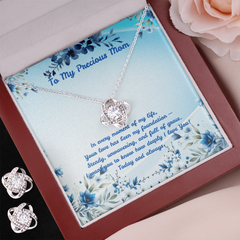 Precious Mom - Love Knot Necklace & Earring Set (for Mom)