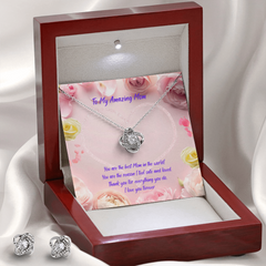 Amazing Mom - Love Knot Necklace & Earring Set (for Mom)