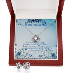 Precious Mom - Love Knot Necklace & Earring Set (for Mom)