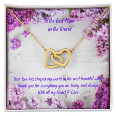 World's Best Mom Ever - Interlocking Hearts Necklace