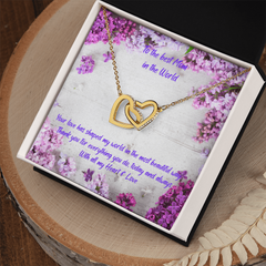 World's Best Mom Ever - Interlocking Hearts Necklace