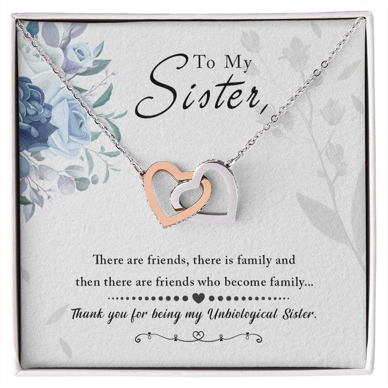 To My Sister - Interlocking Hearts Necklace (For Friend)