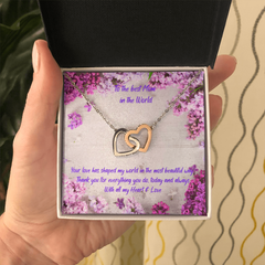 World's Best Mom Ever - Interlocking Hearts Necklace