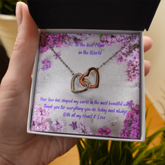 World's Best Mom Ever - Interlocking Hearts Necklace