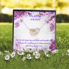 World's Best Mom Ever - Interlocking Hearts Necklace