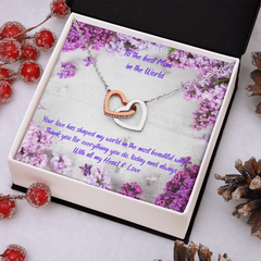 World's Best Mom Ever - Interlocking Hearts Necklace