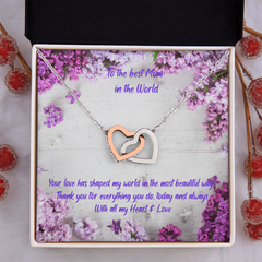 World's Best Mom Ever - Interlocking Hearts Necklace