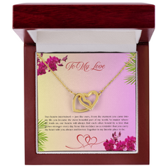 My Heart is Forever With Yours - Interlocking Hearts Necklace (To My Love)
