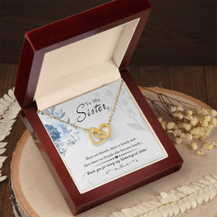 To My Sister - Interlocking Hearts Necklace (For Friend)