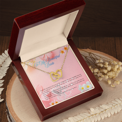 My Heart Is Yours Forever - Interlocking Hearts necklace (To My Beautiful Bride, Wife)