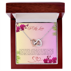 My Heart is Forever With Yours - Interlocking Hearts Necklace (To My Love)