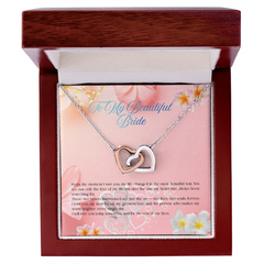 My Heart Is Yours Forever - Interlocking Hearts necklace (To My Beautiful Bride, Wife)