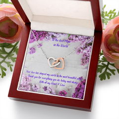 World's Best Mom Ever - Interlocking Hearts Necklace