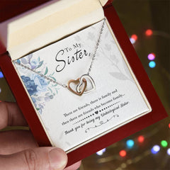 To My Sister - Interlocking Hearts Necklace (For Friend)
