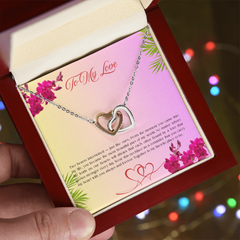 My Heart is Forever With Yours - Interlocking Hearts Necklace (To My Love)