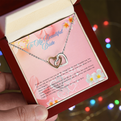 My Heart Is Yours Forever - Interlocking Hearts necklace (To My Beautiful Bride, Wife)