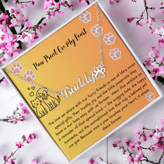 Paw Prints On My Heart - Paw Print Name Necklace