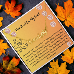 Paw Prints On My Heart - Paw Print Name Necklace