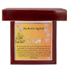 Paw Prints On My Heart - Paw Print Name Necklace