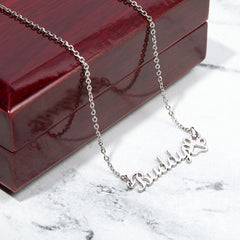 Paw Prints On My Heart - Paw Print Name Necklace