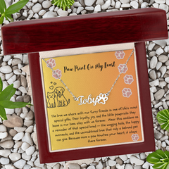 Paw Prints On My Heart - Paw Print Name Necklace