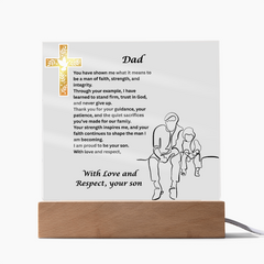My Father, My Faith - Square Acrylic Plaque from Son