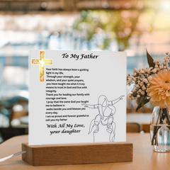 My Father, My Faith - Square Acrylic Plaque from Daughter