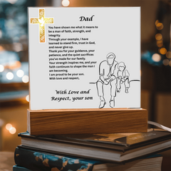 My Father, My Faith - Square Acrylic Plaque from Son