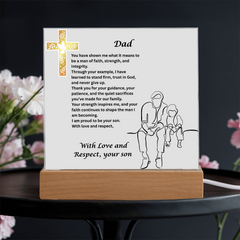 My Father, My Faith - Square Acrylic Plaque from Son